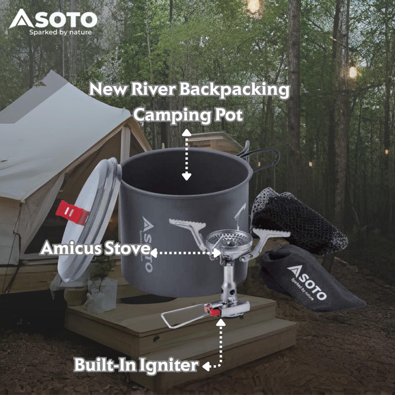 SOTO Amicus Camping Stove with or without Igniter - Superior Under Windy Conditions, Shock Resistant, and Low-cost With High-end Performance Portable Backpacking Stove - Image 4